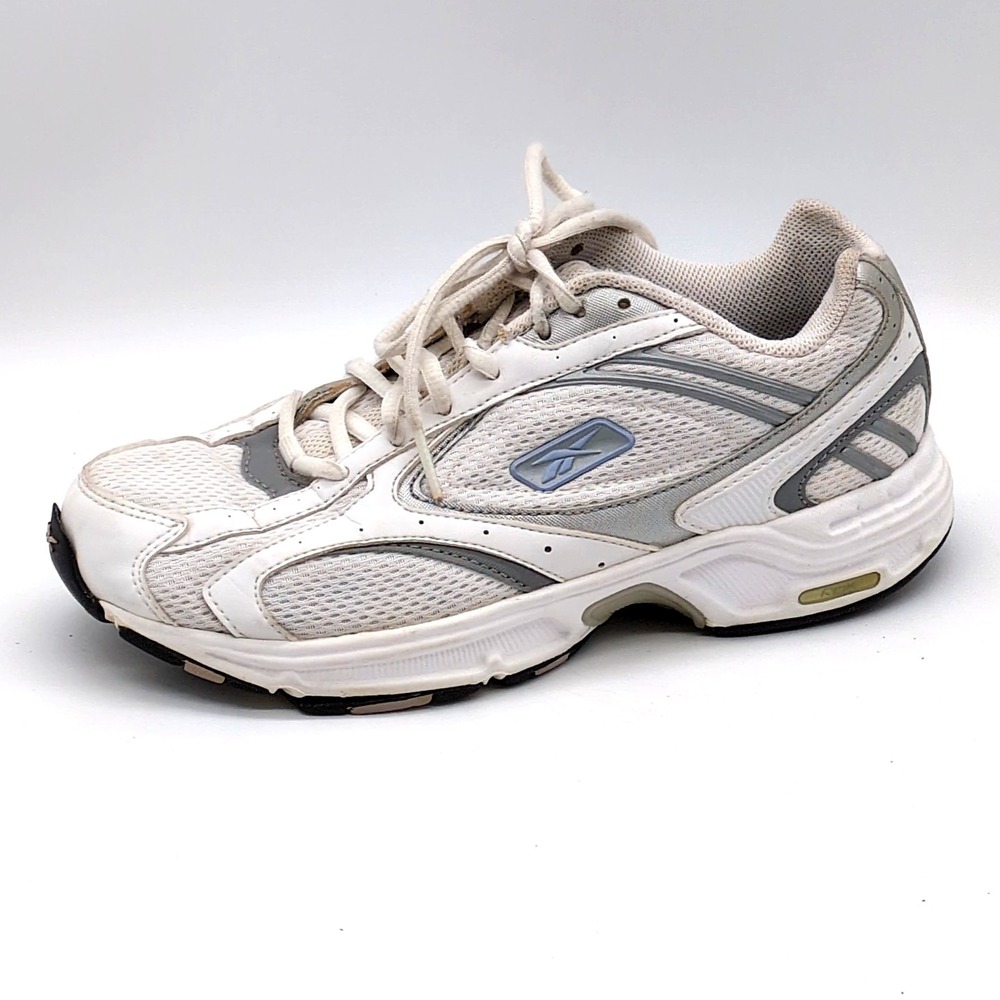 RBK Reebok Shoes‎ Womens White Gray 7 Running Sneaker Athletic Comfort 1-169288